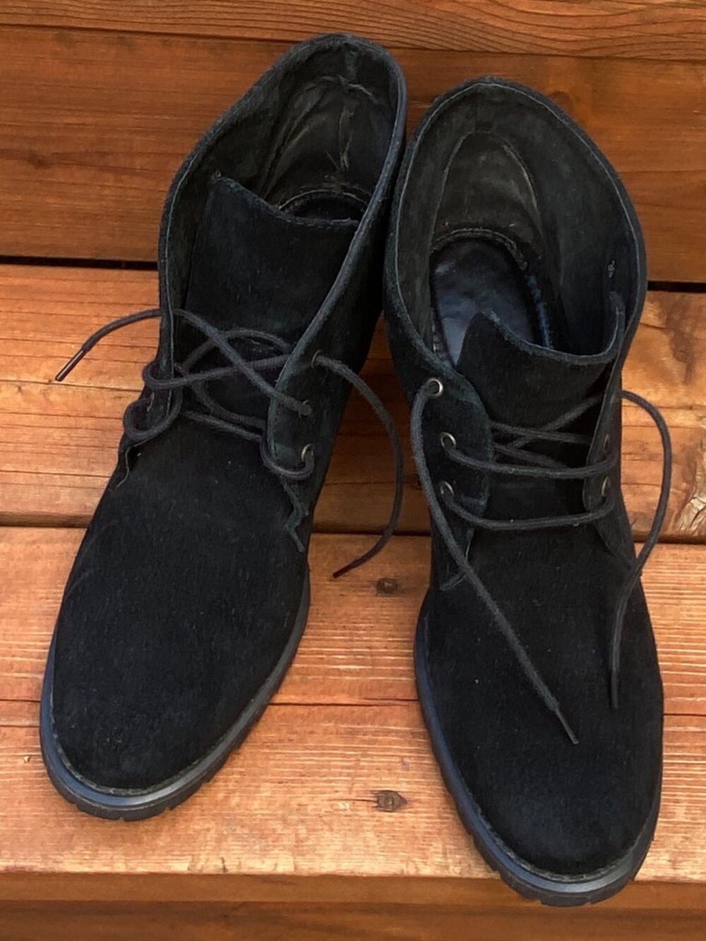 Suede Leather Ankle Boots Town Shoes Collection US 9 Made in Italy Black